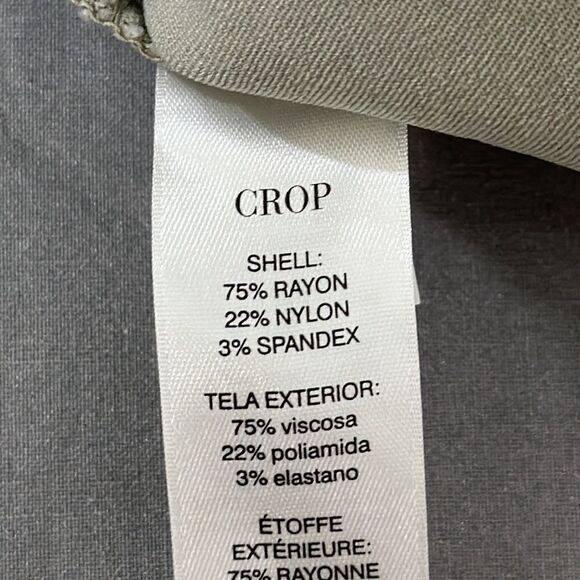 WHBM Stretch Pull On Sage Color Crop Pants Size 10 - Picture 12 of 13